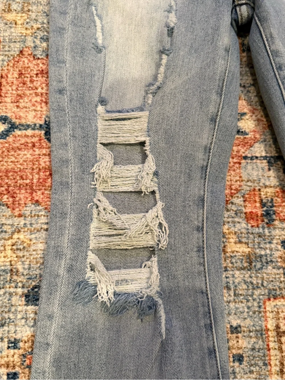 Distressed Light Blue Women's Flared Jeans